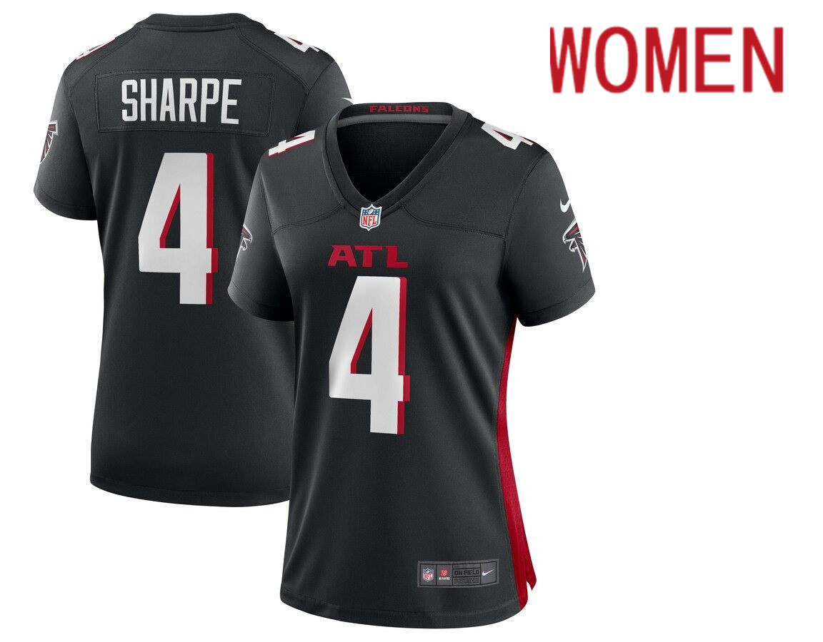 Women Atlanta Falcons 4 Tajae Sharpe Nike Black Game Player NFL Jersey